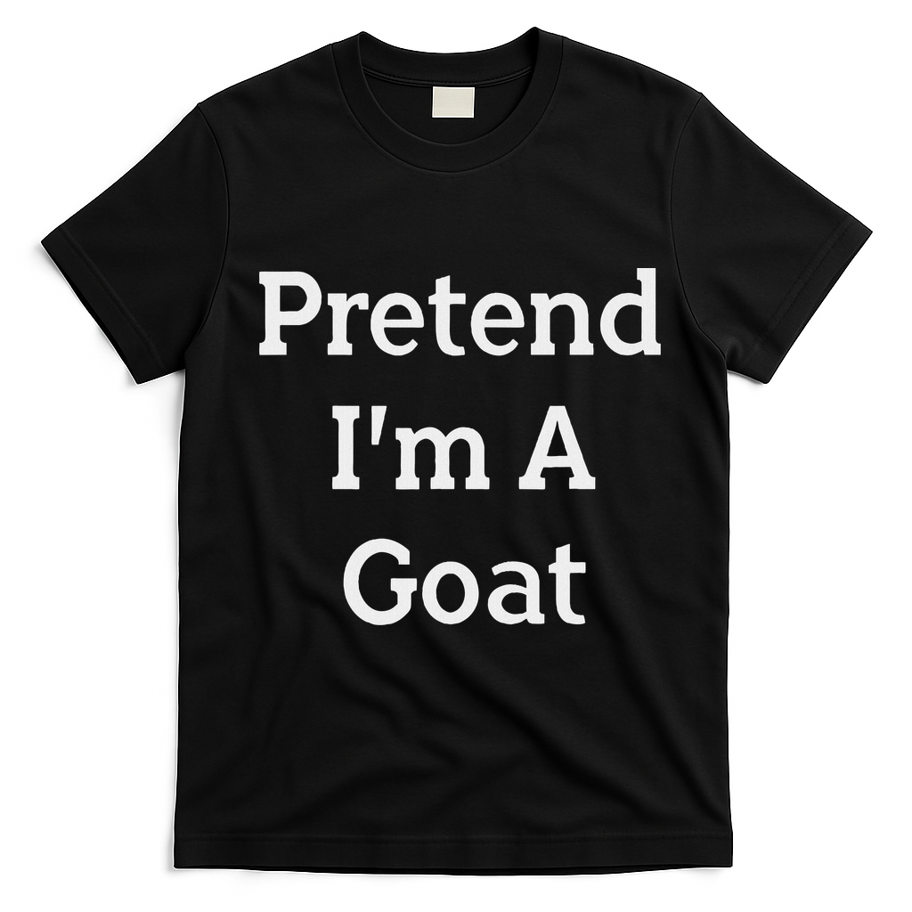 Pretend I'm A Goat Costume Party Funny Halloween Goat T-Shirt - Black