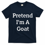 Pretend I'm A Goat Costume Party Funny Halloween Goat T-Shirt - Navy Blue