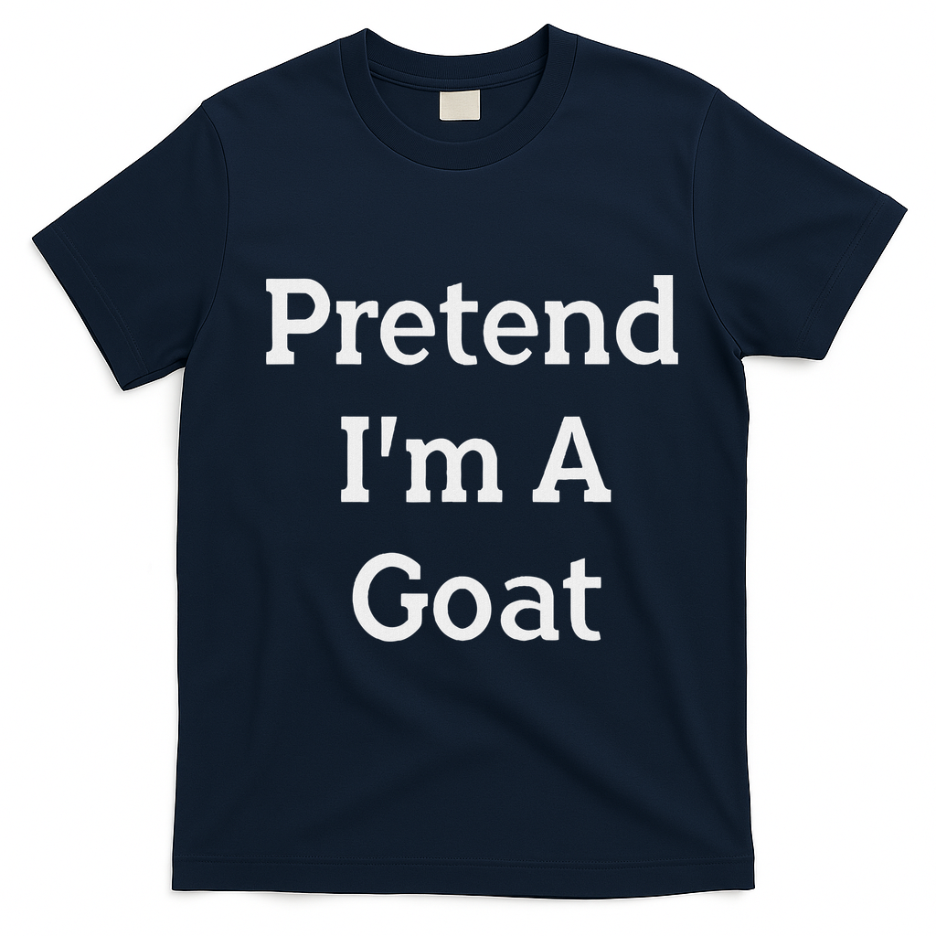 Pretend I'm A Goat Costume Party Funny Halloween Goat T-Shirt - Navy Blue