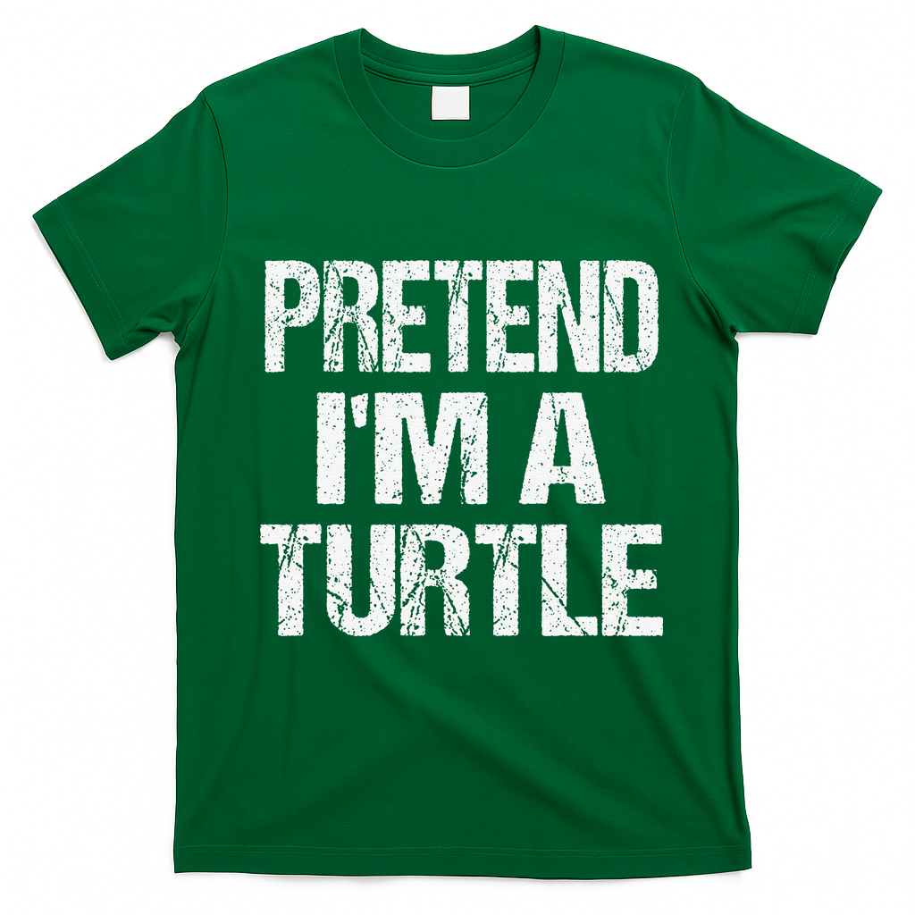 Pretend Im A Turtle Easy Halloween Costume T-Shirt - Irish Green