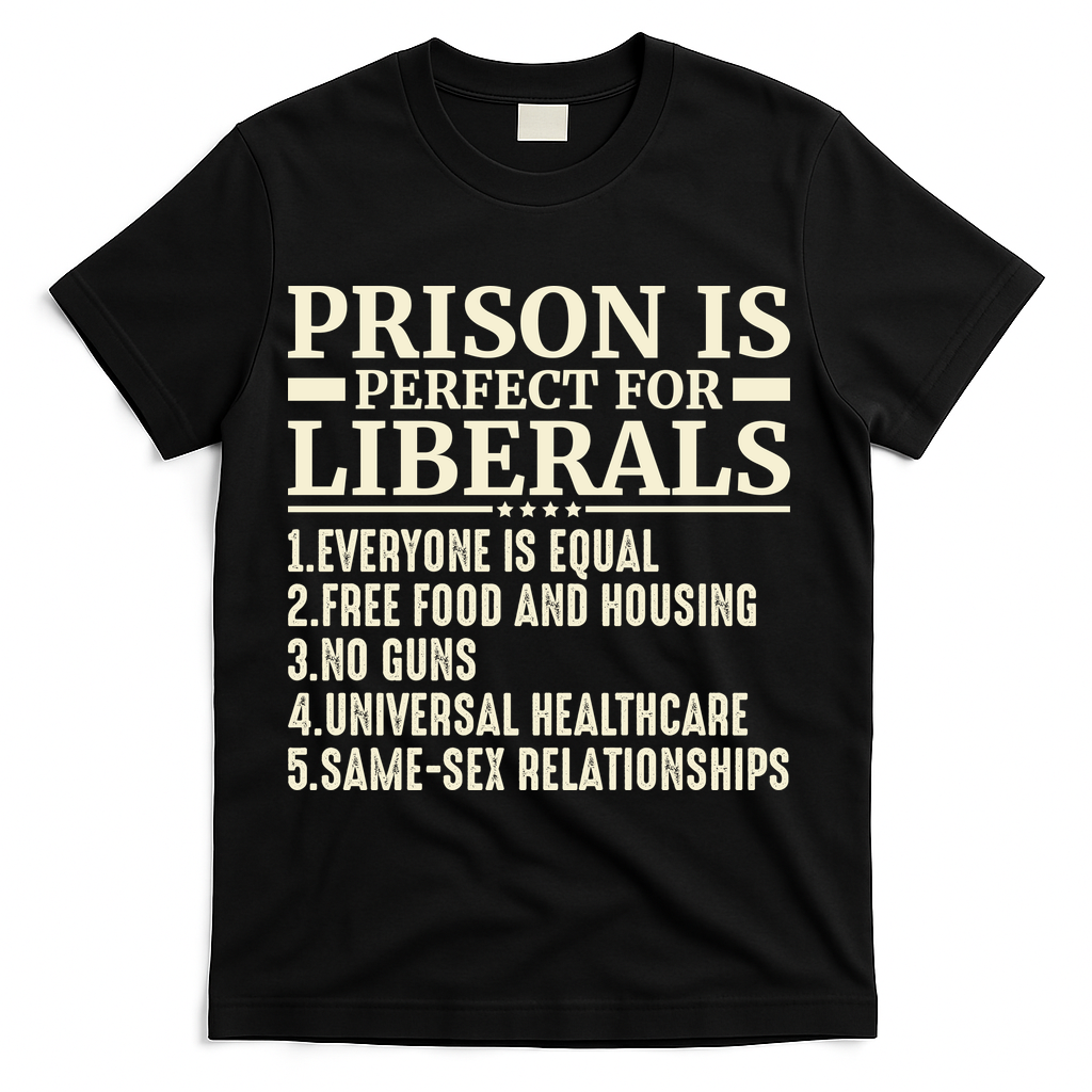 Prison Is Perfect For Liberals T-Shirt - Black