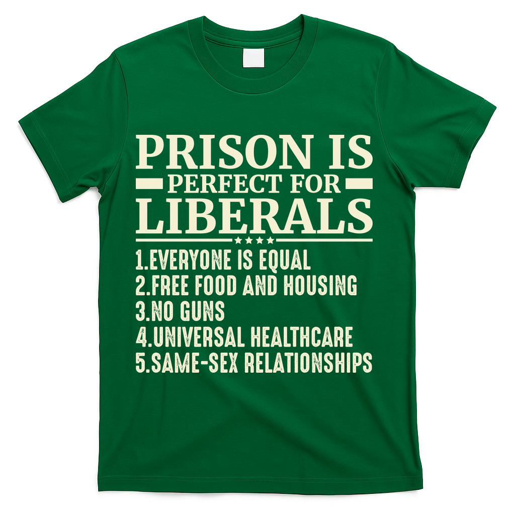 Prison Is Perfect For Liberals T-Shirt - Green