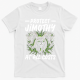 Protect Jimothy At All Cost Funny Raccoon Meme T-Shirt - White