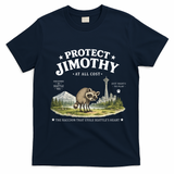 Protect Jimothy At All Cost Funny Raccoon T-Shirt - Navy Blue