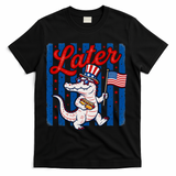 Patriotic Later Alligator USA American  Flag Fourth Of July 250th Anniversary T-Shirt - Black