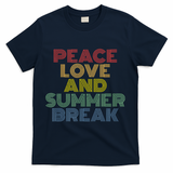 Peace Love And Summer Break Summer Lover T-Shirt - Navy