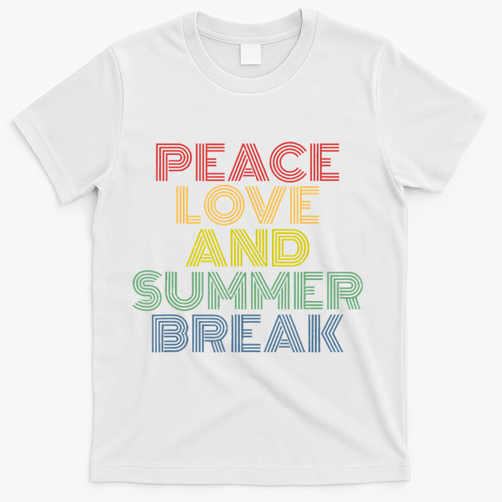 Peace Love And Summer Break Summer Lover T-Shirt - White