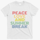 Peace Love And Summer Break Summer Lover T-Shirt - White