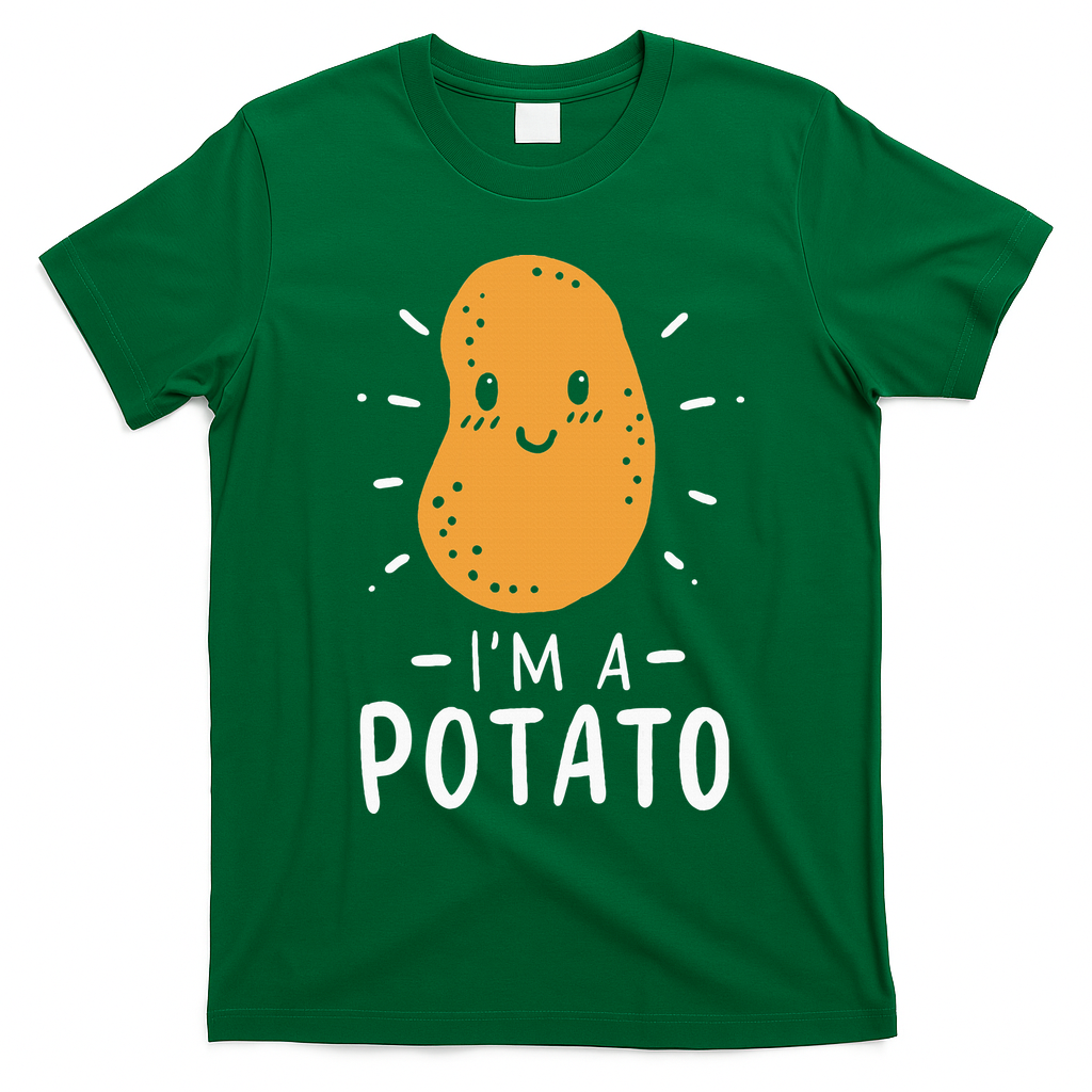 Potato Lazy Costume Halloween Vegan Kawaii T-Shirt - Irish Green