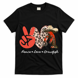 Peace Love Crawfish Leopard Crawfish Boil Cajun Lobster T-Shirt