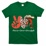 Peace Love Crawfish Leopard Crawfish Boil Cajun Lobster T-Shirt
