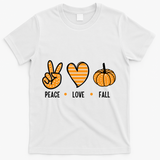 Peace Love Fall Cute Autumn T-Shirt - White