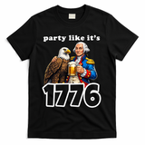 Party Like It's 1776 George Washington Bald Eagle T-Shirt - Black