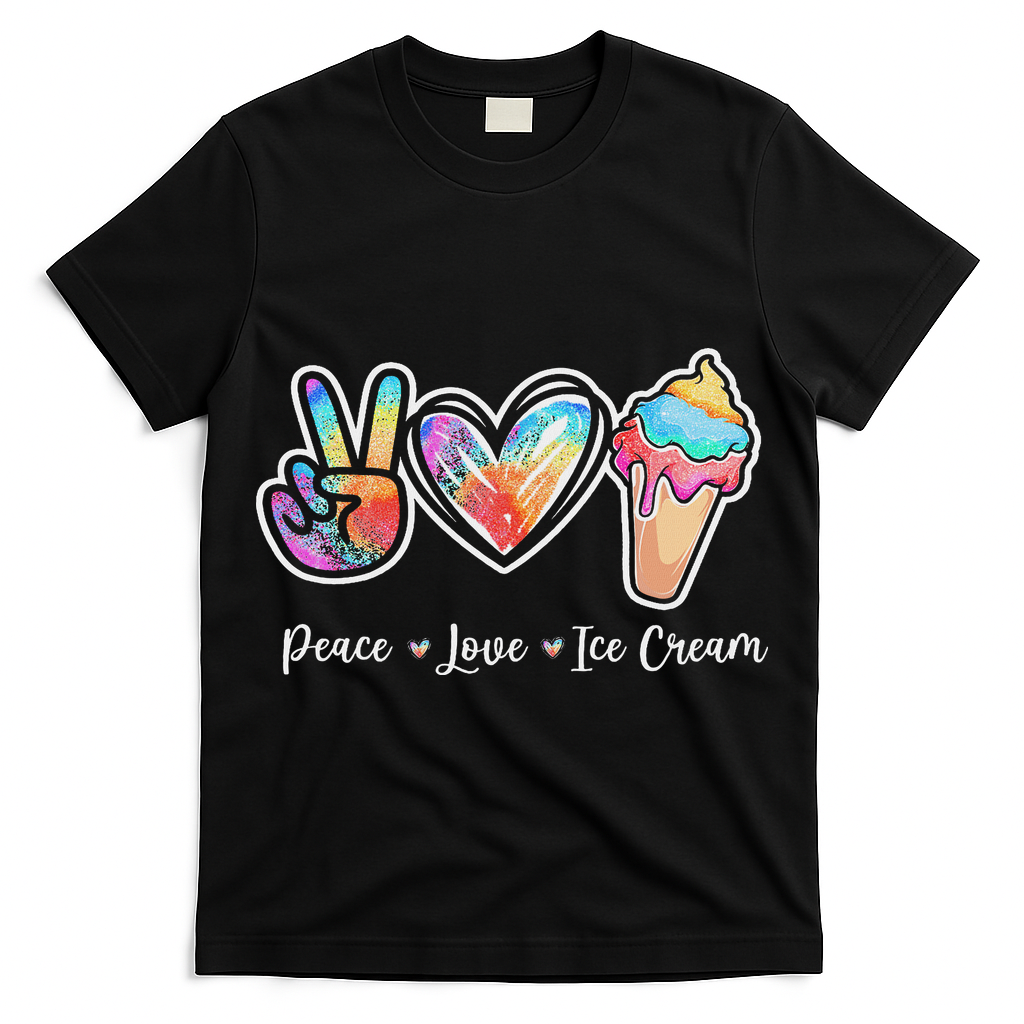 Peace Love Ice Cream Cute For Ns Women T-Shirt