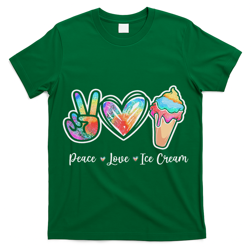 Peace Love Ice Cream Cute For Ns Women T-Shirt