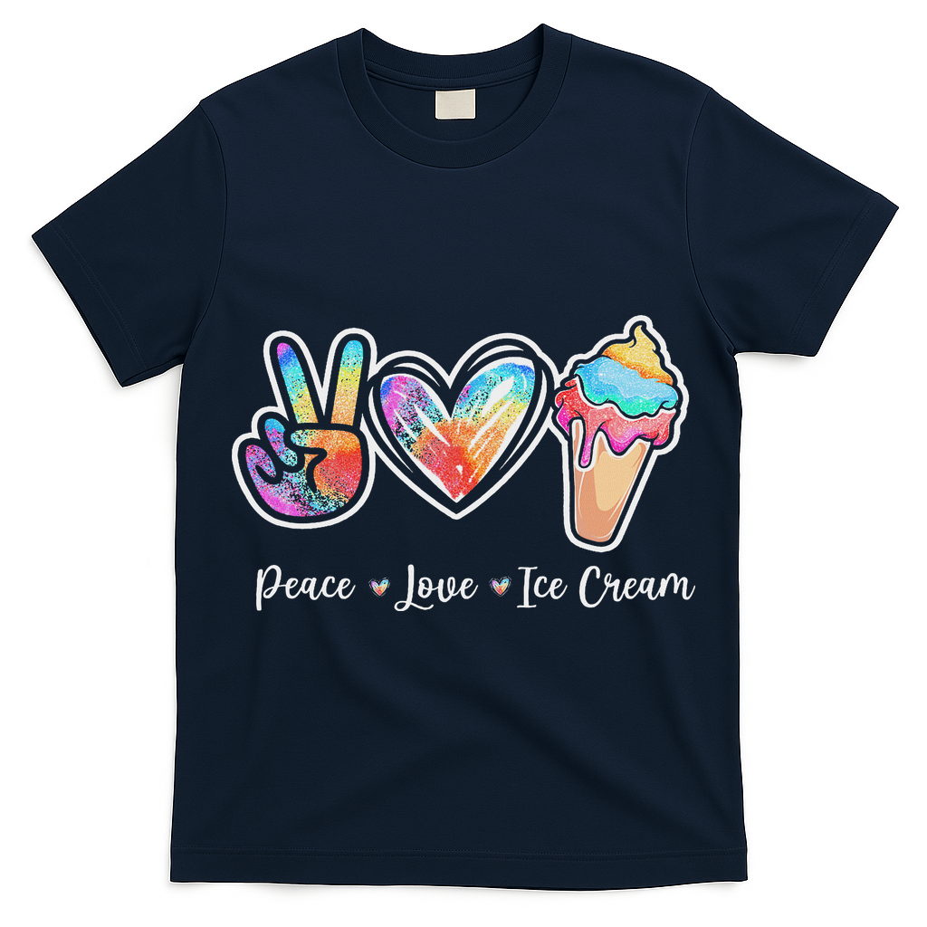 Peace Love Ice Cream Cute For Ns Women T-Shirt