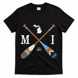 Paddle Mi Michigan Lake Life Painted Oars T-Shirt
