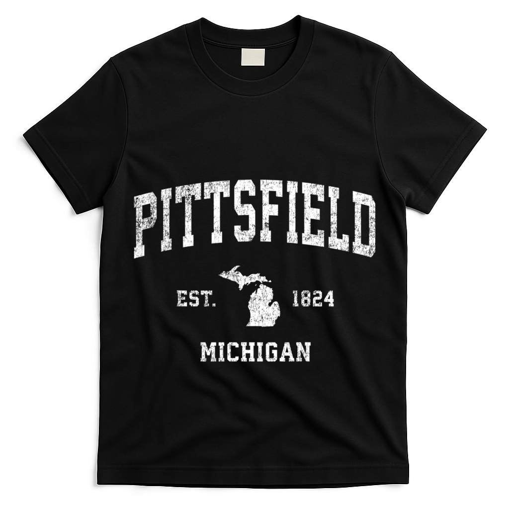 Pittsfield Michigan Mi Vintage Established Athletic Sports Design T-Shirt