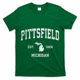 Pittsfield Michigan Mi Vintage Established Athletic Sports Design T-Shirt