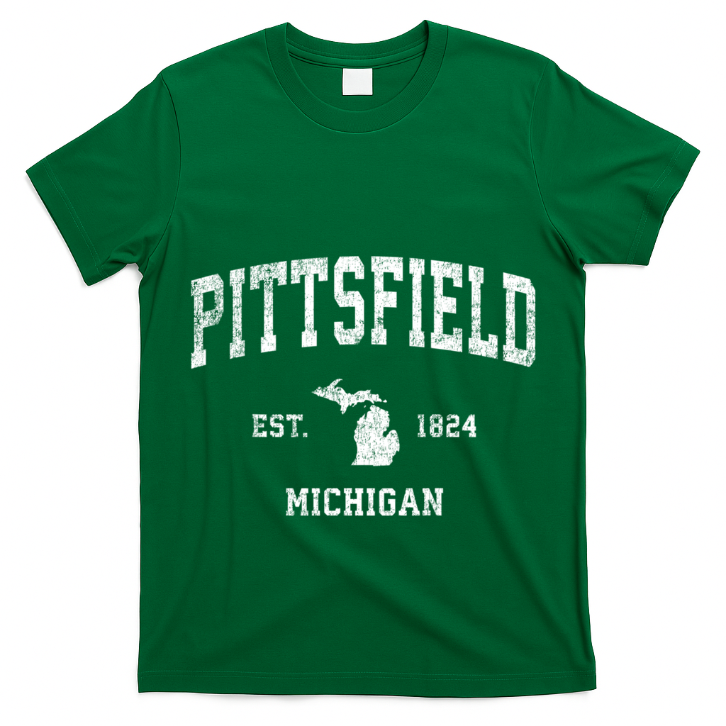 Pittsfield Michigan Mi Vintage Established Athletic Sports Design T-Shirt