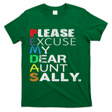 Pemdas Math Please Excuse My Dear Aunt Sally T-Shirt - Green