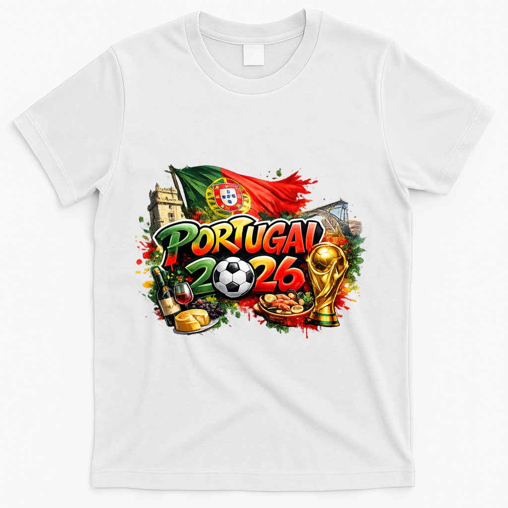 PORTUGAL North America Soccer Tournament 2026 T-Shirt - White