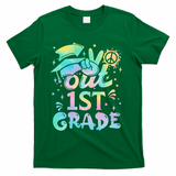 Peace Out 1st Grade Tie Dye Graduation Last Day Of School T-Shirt - Green