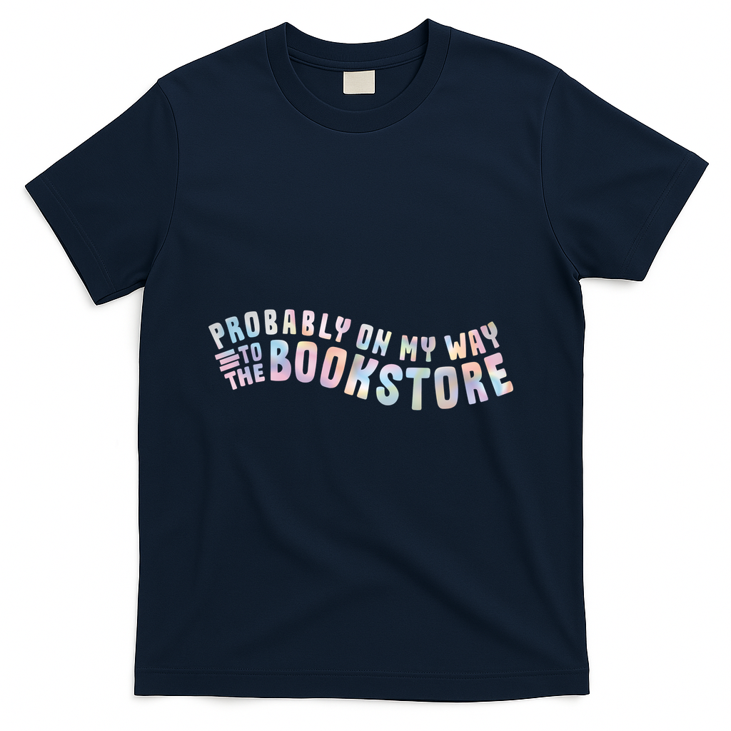 probably on my way to the bookstore | holographic - Navy
