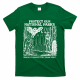 Protect Our National Parks Mothman Cryptid Weirdcore Horror T-Shirt - Irish Green
