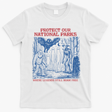 Protect Our National Parks Mothman Cryptid Weirdcore Horror T-Shirt - White