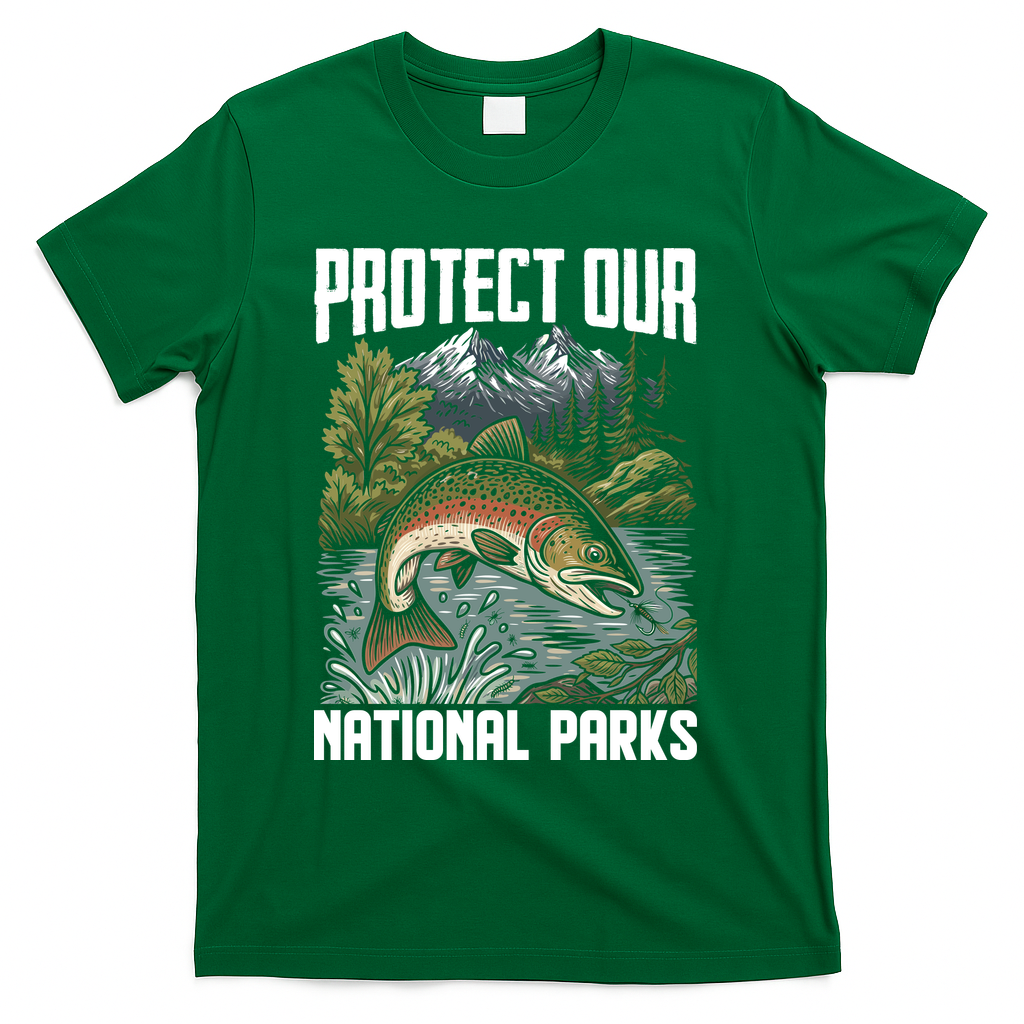 Protect Our National Parks Vintage Nature Outdoorsy Gift T-Shirt - Green