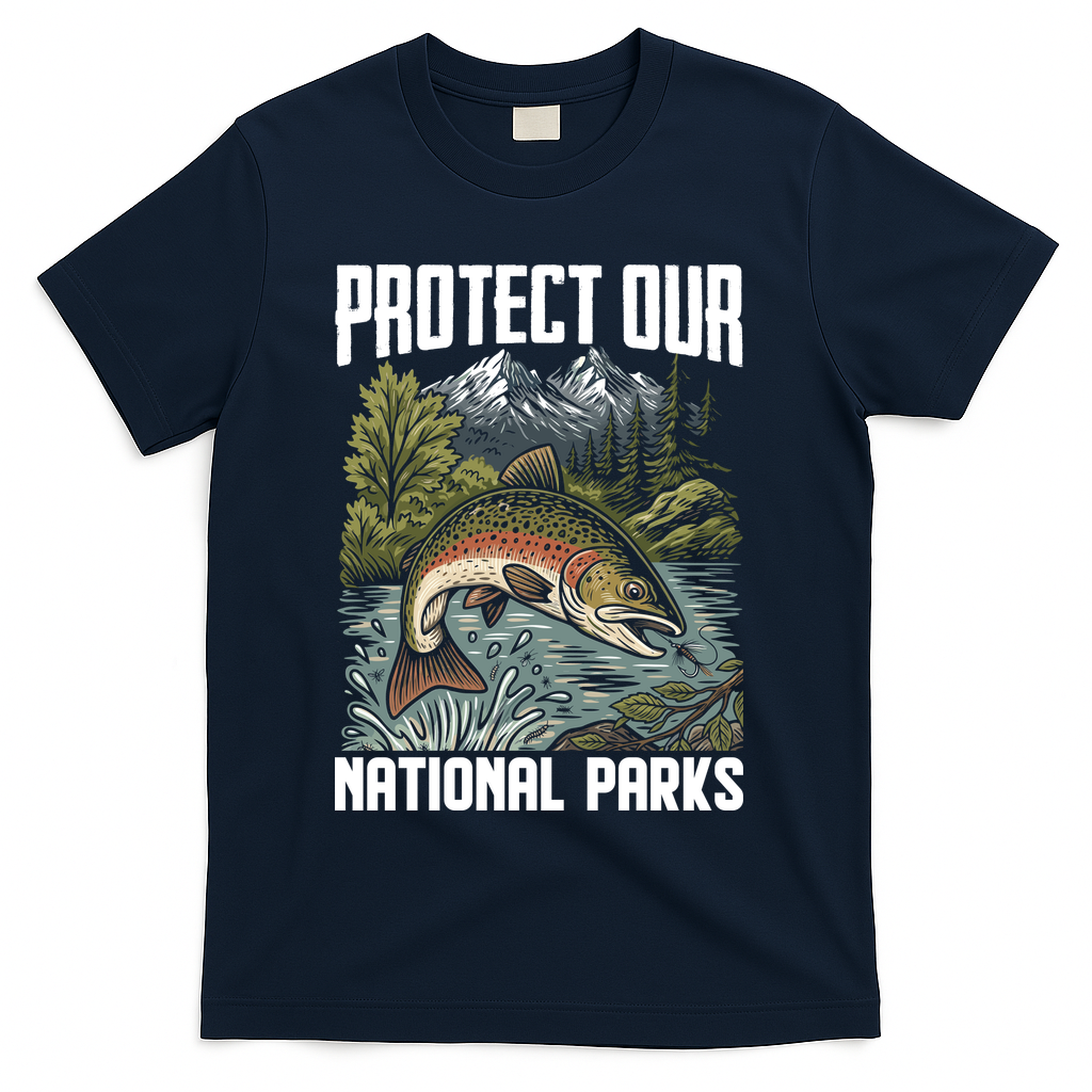 Protect Our National Parks Vintage Nature Outdoorsy Gift T-Shirt - Navy
