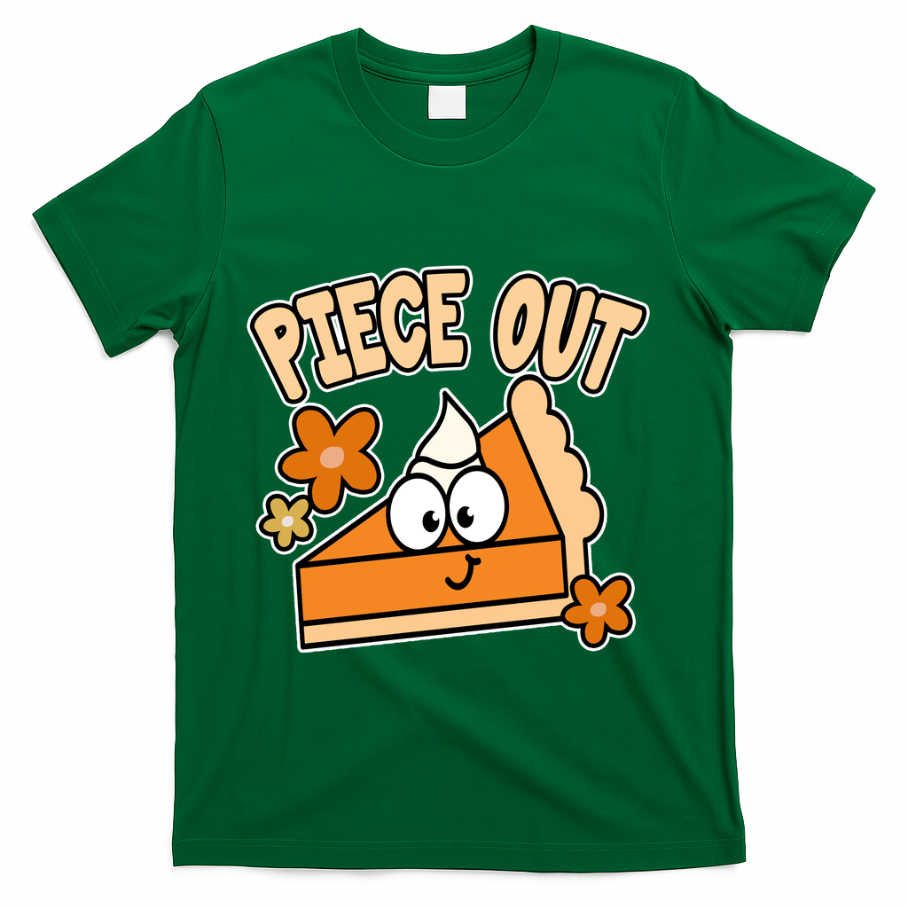 Piece Out Pumpkin Pie Funny T-Shirt - Green