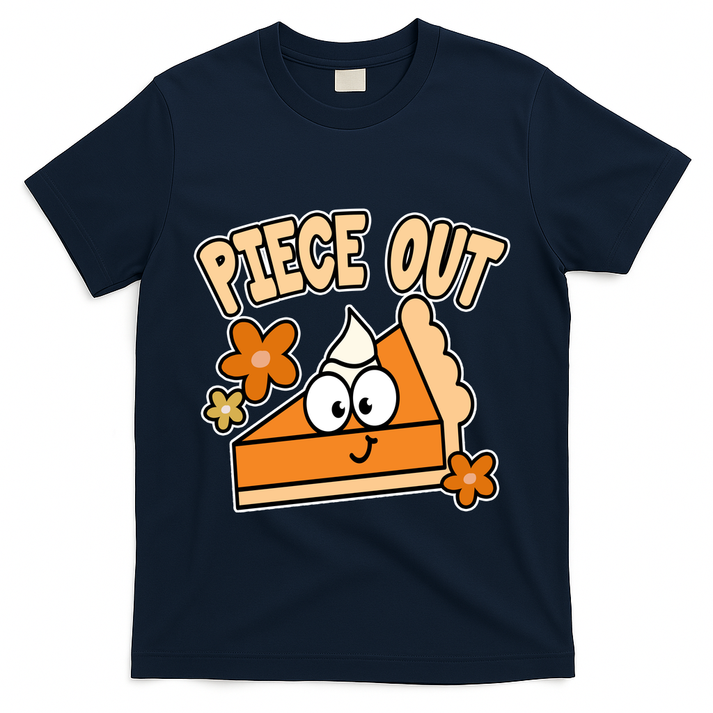 Piece Out Pumpkin Pie Funny T-Shirt - Navy