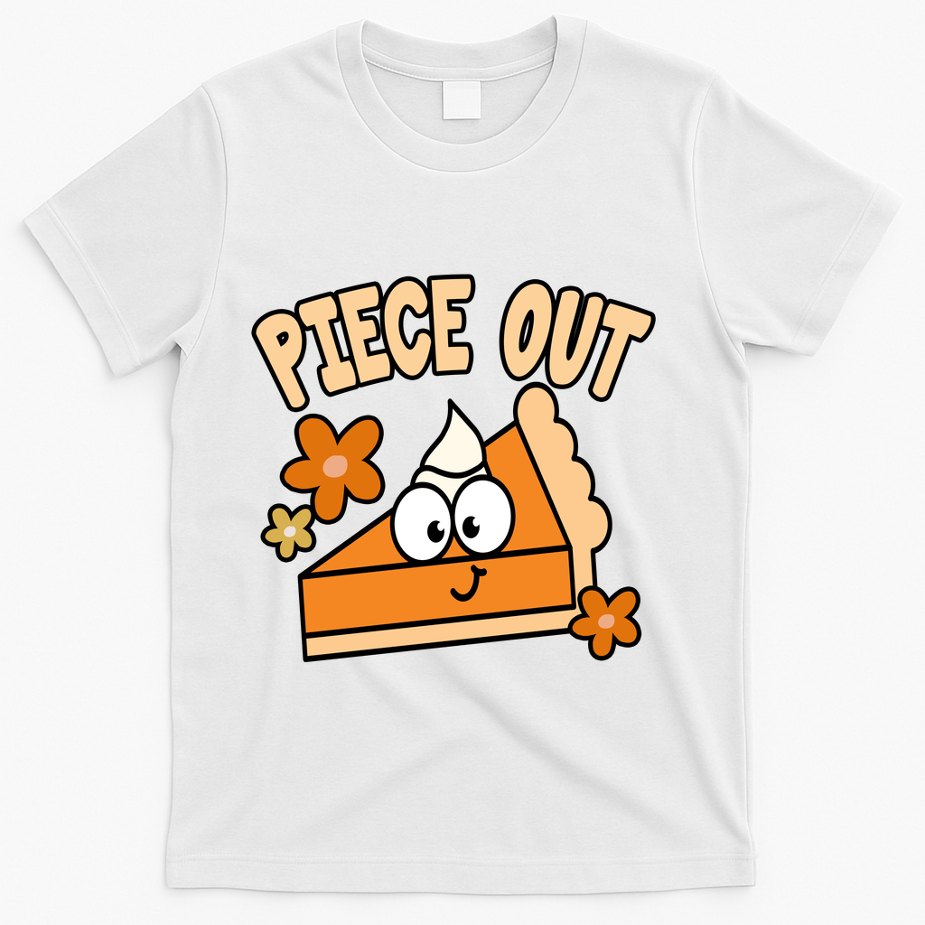 Piece Out Pumpkin Pie Funny T-Shirt - White