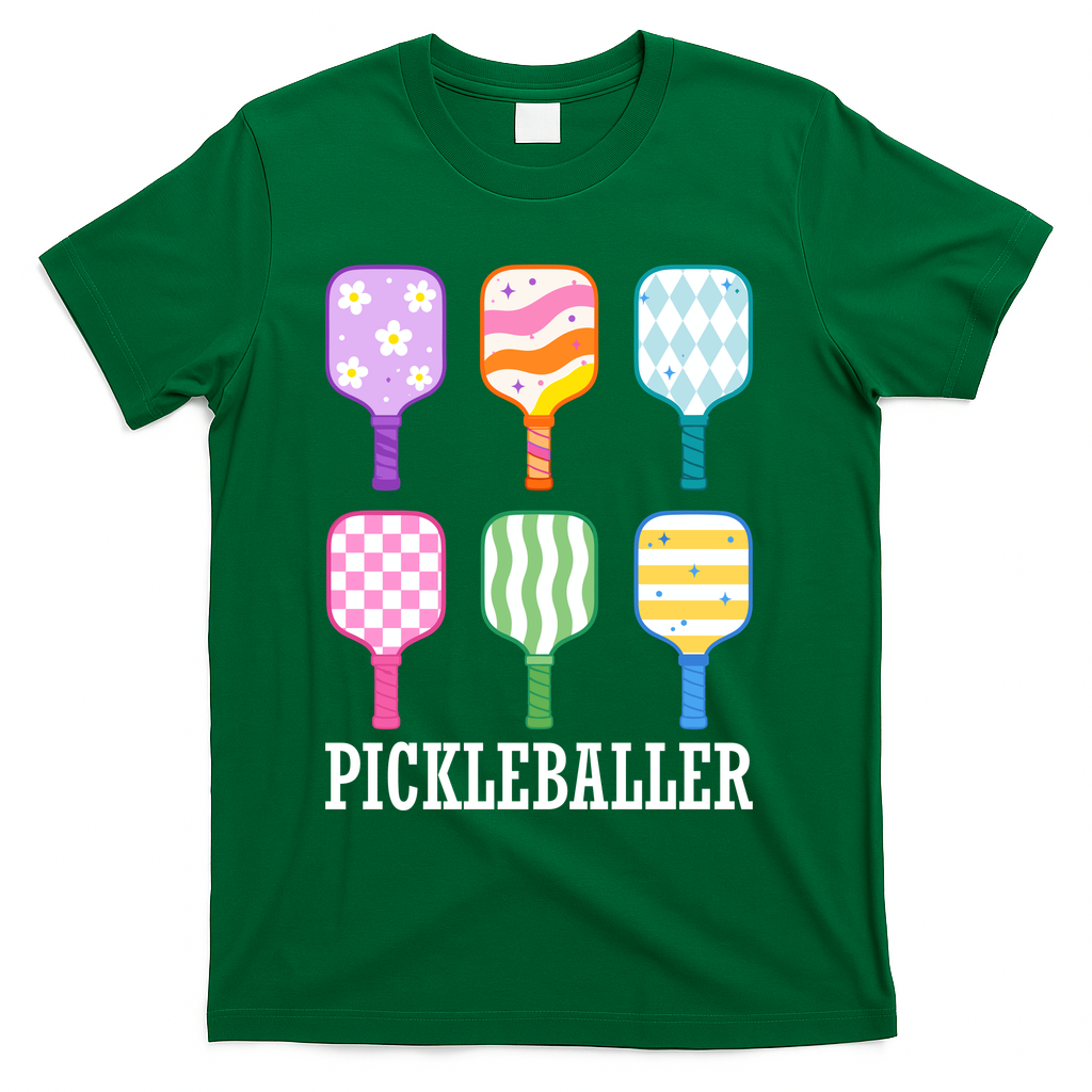 Pickleballer Pickle Baller Funny Cute Pickleball T-Shirt - Green