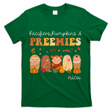 Pacifiers Pumpkins & Preemies Neonatal Nicu Nurse Halloween T-Shirt - Green