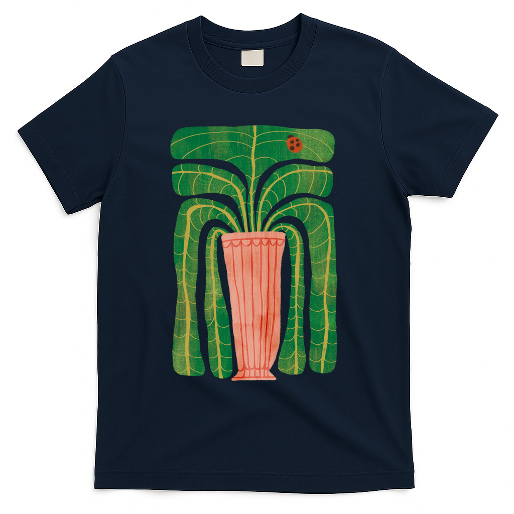 Potted plant with a ladybug - Navy