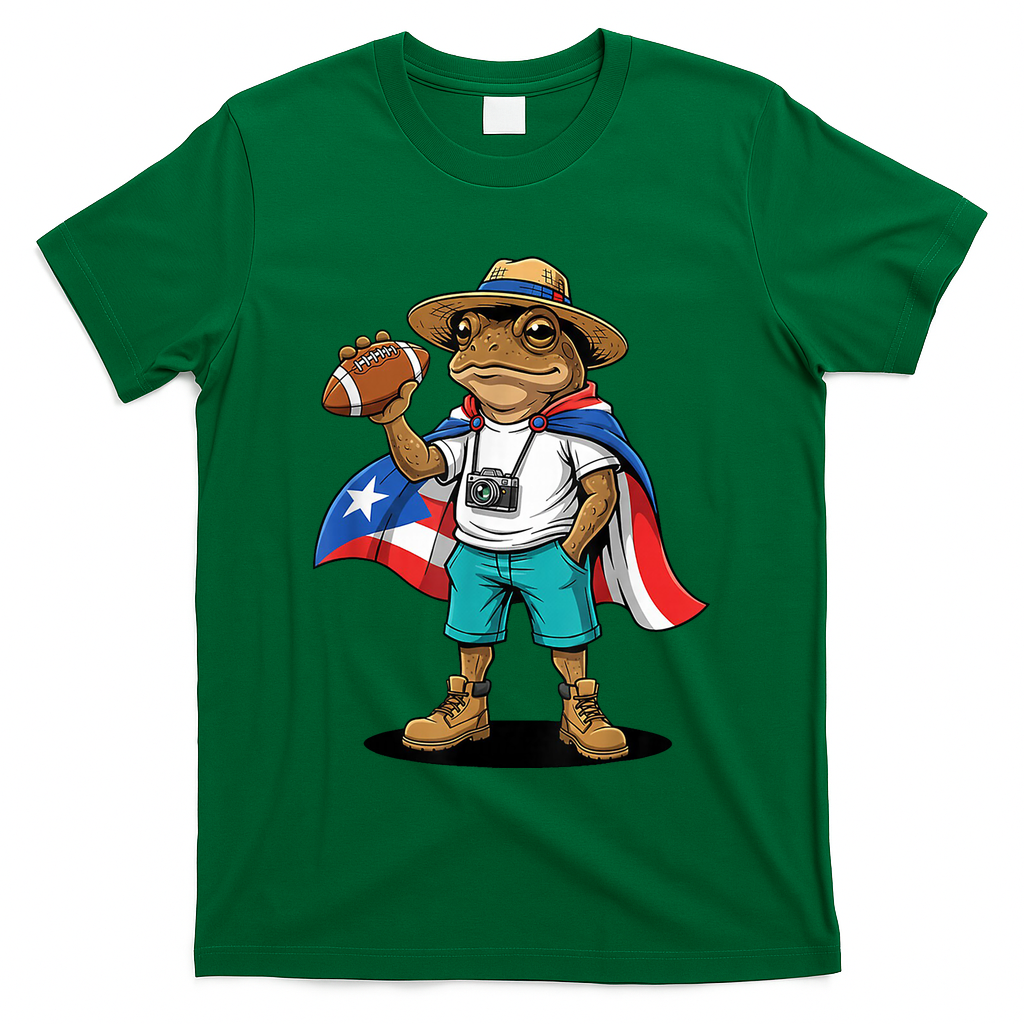 Puerto Rico Coqui Frog Funny Football T-Shirt