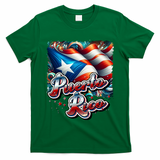 Puerto Rico Flag Colors Paisley   T-Shirt