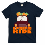 Pumpkin Ride October Fall T-Shirt - Navy