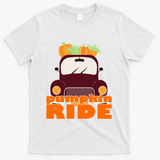 Pumpkin Ride October Fall T-Shirt - White