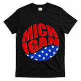 Patriotic Red White Blue Michigan Emblem T-Shirt