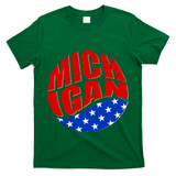Patriotic Red White Blue Michigan Emblem T-Shirt