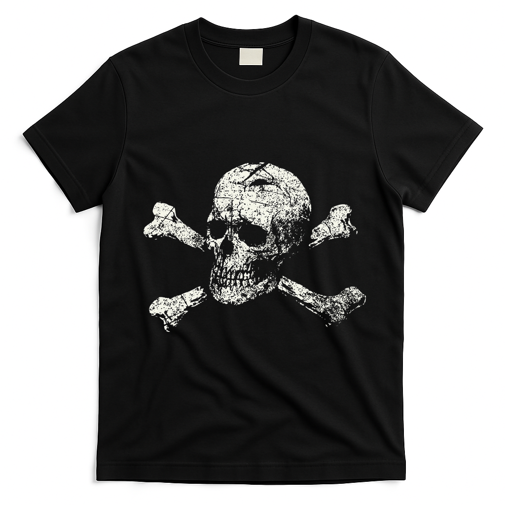 Pirate Skull And Crossbones Flag T-Shirt - Black