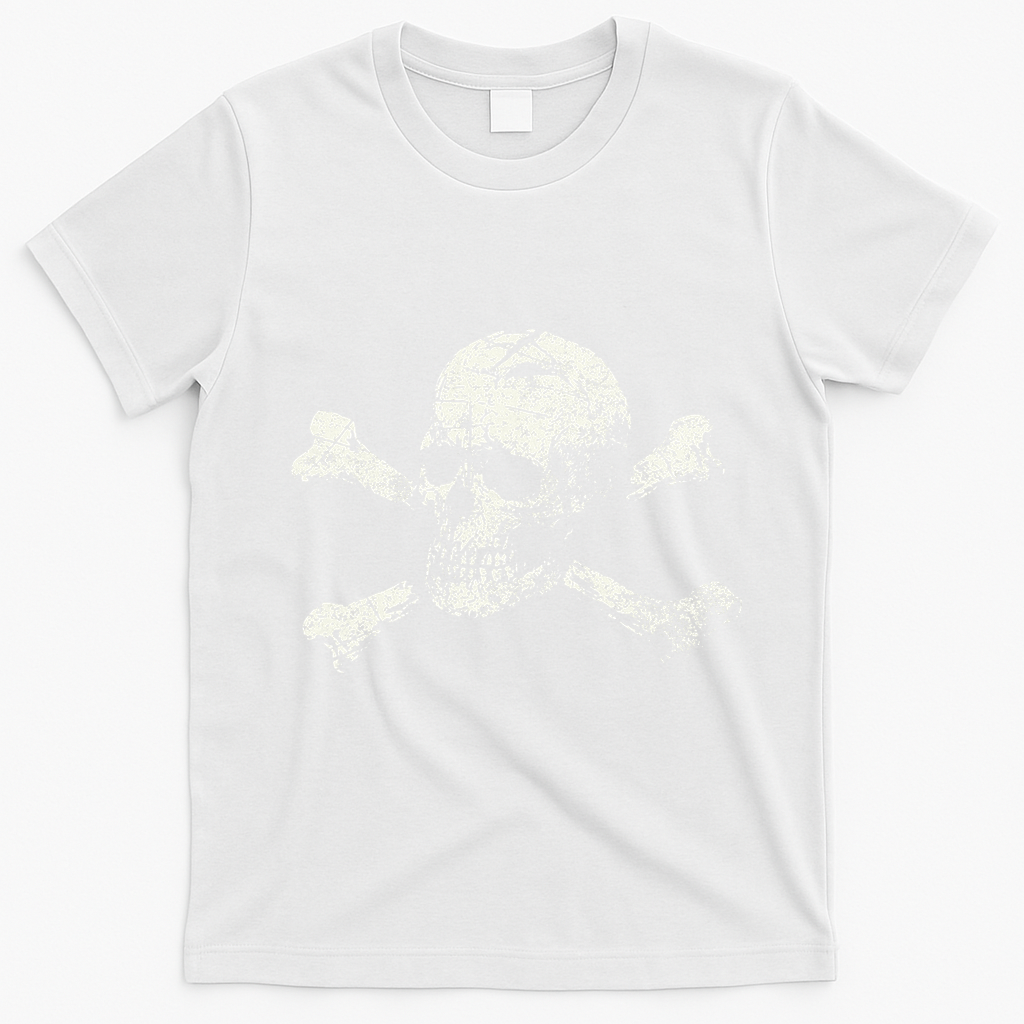 Pirate Skull And Crossbones Flag T-Shirt - White