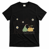 Pumpkin Spice And Jesus Christ Fun Fall Christian Cross Faith T-Shirt - Black