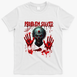 Problem Solved Bloody Hands Costume Clown Halloween T-Shirt - White