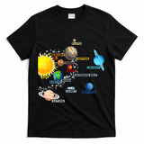 Planets Space Constellation Milky Way T-Shirt - Black