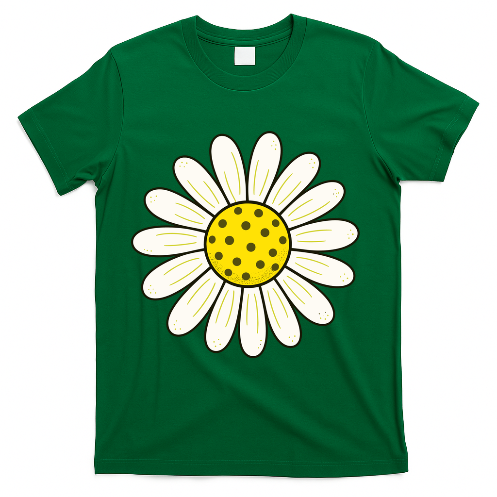 Pickleball Sun Flower Daisy T-Shirt - Green